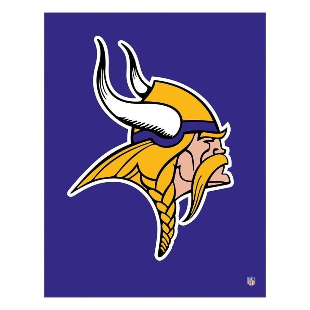 NFL MINNESOTA VIKINGS Canvas Wall Art Picture Decor Purple Gold 14 x 11 NEW